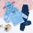 thumbnail image 2 of Conjunto de pijama Disney Stitch de forro polar para mujer con capucha, color azul, talla M, 2 of 5