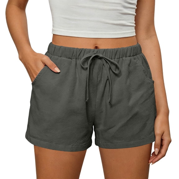 Shorts for Women Summer Casual High Waist Drawstring Comfy Dressy Lounge Lightweight Shorts for Beach Travel Vacation