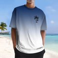 thumbnail image 2 of TSADFHJI Hauts pour Hommes T-Shirt Imprimé Numérique 3D Manches Courtes Col L Bleu Foncé, 2 of 5