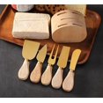 thumbnail image 1 of 1 juego de cuchillos for queso con base de roble | cuchillo for queso de acero inoxidable | cuchillo y tenedor de estilo occidental con mango de madera | herramientas profesionales for queso, 1 of 2