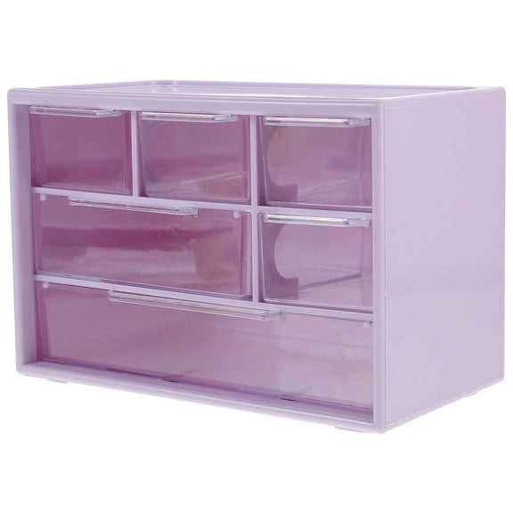 MUSEYA Plastic Desk Organizer Purple Drawer Style Storage Box for Office