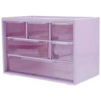 MUSEYA Plastic Desk Organizer Purple Drawer Style Storage Box for Office