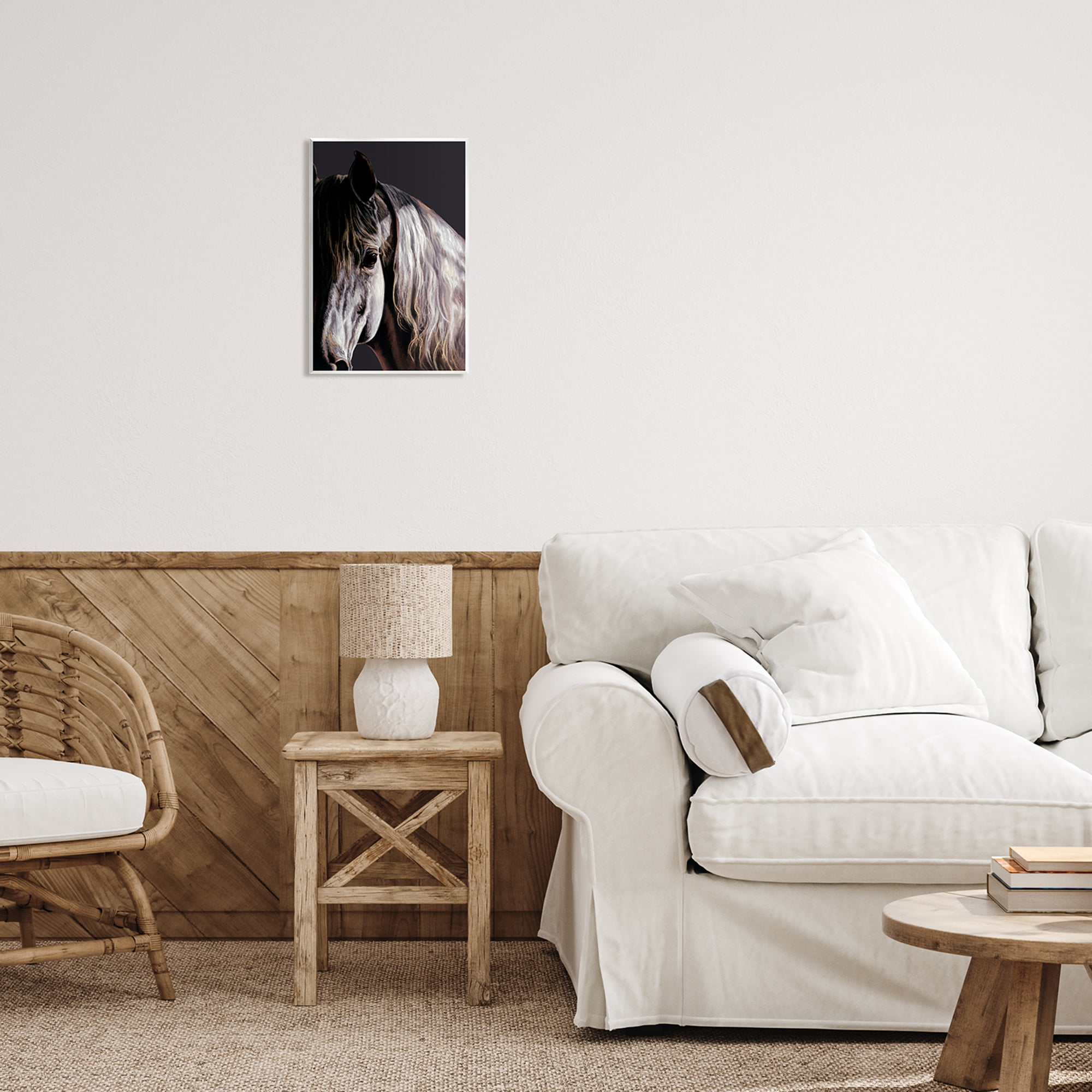 Stupell Industries Horse Portrait in Shadow Animals & Insects Painting Unframed Art Print Wall Art, 10 x 15