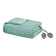 thumbnail image 1 of Beautyrest Plush Lightweight Ultra Soft Cozy Washable Electric Blanket, Full Size, Aqua, 1 of 8