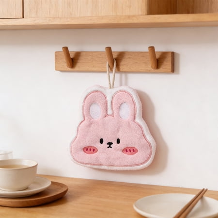 CaiYueKe Super Absorbent Hand Towel Cute Animal Shaped Kitchen Towel Thickened Hanging Dish Towel Quick Dry Bathroom Towel Soft Decorative Towel for Home Kitchen Accessories
