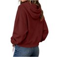 thumbnail image 6 of HAiming Womens Hoodies Long Sleeve Drawstring Solid Color Casual Trendy Sweatshirts Fall Winter Going out Blouses, 6 of 7