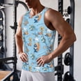 thumbnail image 5 of Zufioo Cute Animals Surfers Print Men's Vest, Sleeveless Quick-drying Muscle T-shirt, Suitable for Sports Fitness, Home Leisure Wear-XX-Large, 5 of 7