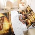 thumbnail image 4 of Feelyou Sunrise Glow River Wooden Boat Scenery Twin Bedding Sets for Men Adults, Lake Outdoor Nature Bedding Comforter Set, Reversible, 7pcs, 4 of 7