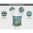 thumbnail image 3 of VargottamSquare Pillow Cover - Decorative Pillow Covers18x18 Inches,PrintedTeal BlueThemePillowcase, DecorativeSquareCushionCovers, 3 of 4