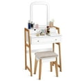 thumbnail image 1 of Costway Makeup Vanity Table w/ 3 Drawers & Mirror Dressing table and Cushioned Stool Set, 1 of 10