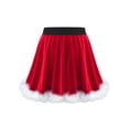 thumbnail image 2 of Moggemol Kids Girls Mrs Claus Ruffled Mini Skirt Dress Santa Christmas Skirt Costume Ice Skating Dancewear Red 14, 2 of 7