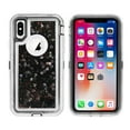 thumbnail image 3 of iphone XS/X 5.8inch case,3 in 1 Hard Clear Detachable Sparkle Dynamic Drift Sand Blink Flow Sand Glitter Heart-Shape Quicksand & Paillette Back Clear Hourglass Case Cover(Black), 3 of 7
