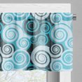 thumbnail image 3 of Ambesonne Abstract Valance Pack of 2, Grunge Art Spiral Circles, 54"X18", Sky Blue Grey Teal, 3 of 5