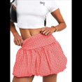 thumbnail image 2 of Minifalda de Cuadros con para Mujer, con Lazo, Falda Pantalón Corta para las Fiestas. Rojo S, 2 of 8