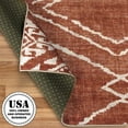 thumbnail image 2 of ReaLife Rugs Machine Washable Area Rug Runner - Living Room Bedroom Bathroom Kitchen Entryway Office - Padded Low Pile Stain Resistant Premium - Moroccan Diamond Tribal - Jax - Orange 3' x 5', 2 of 5