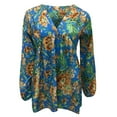 thumbnail image 3 of Ichuanyi Womens Tops, Summer Clearance Women Fashion Printed V-neck Casual Long Sleeve Blouse Tops, 3 of 4