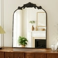 thumbnail image 3 of BEAUTYPEAK 32"x 22" Vanity Wall Mirror Decorative Vintage Arch Bathroom Mirror,Black, 3 of 8