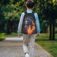 thumbnail image 3 of Uorisanigo Fire Horse 17 Inch Backpack for Boys Girls, Casual Basic Bookbag Large Capacity Back to School Bag for Preschool Elementary Kindergarten Schoolbag 6-12 Year Old, 3 of 7