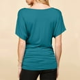 thumbnail image 4 of Timegard Womens Summer Tops Deep V Neck Short Sleeve Side Ruched Slim Comfy Casual Tee Blouse Fashion, 4 of 6