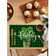 thumbnail image 2 of Green Plaid Placemats Set of 6,Washable Woven Burlap Cloth Fabric Placemat for Square/Rectangle/Round/Oval Dining Table,Easy Clean Place Mats St. Patrick''s Day Buffalo Checkered Plant, 2 of 6
