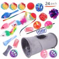 thumbnail image 1 of Summary Pet Cat Toy Set 21 Pcts Cat Channel Funnies Stick Plush Mouse Amazon Combination Toy, 1 of 7