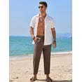 thumbnail image 4 of COOFANDY White Linen Pants for Men Summer Lightweight Casual Trousers Yoga Beach Pants, 4 of 10