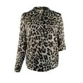 thumbnail image 2 of MICHAEL  Women's Animal Print Zipper Pocket Blouse-BW-XXS, 2 of 4