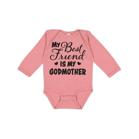 

Inktastic My Best Friend is My Godmother with Hearts Gift Baby Boy or Baby Girl Long Sleeve Bodysuit