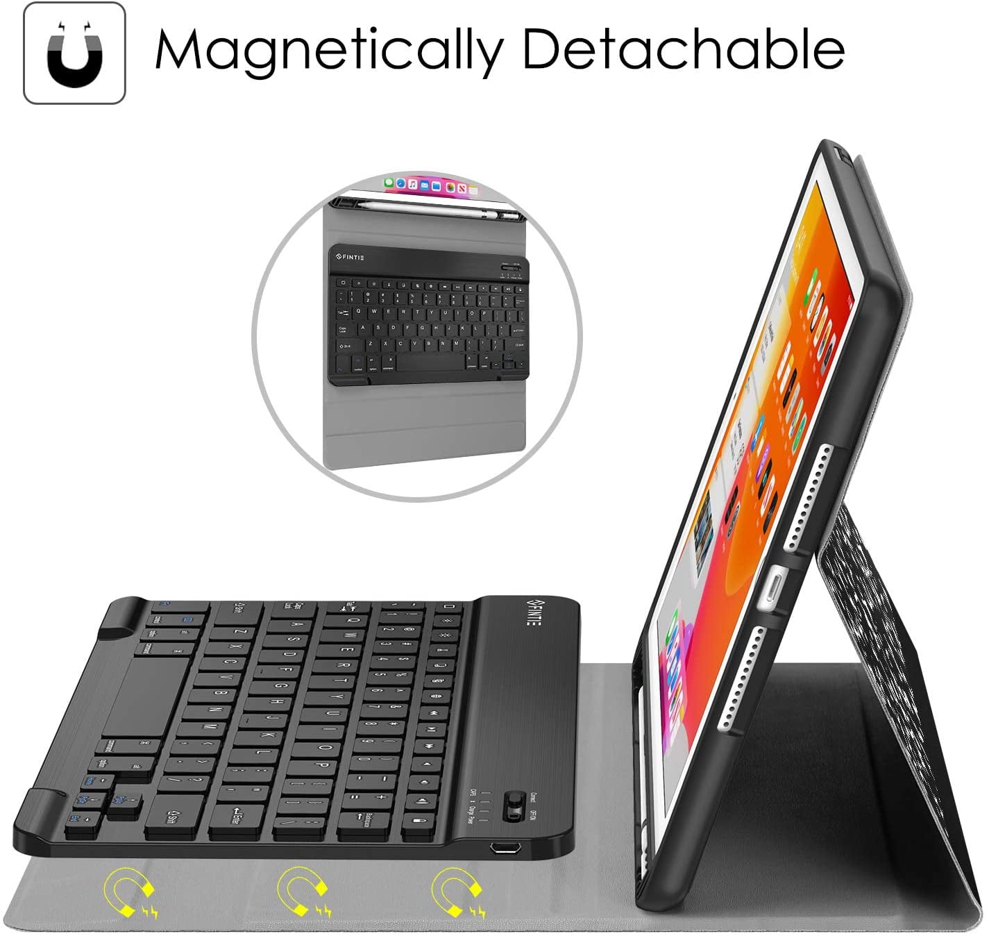 Fintie Keyboard Case for iPad 9th/8th/7th Generation (2021/2020/2019) 10.2 Inch, Detachable Keyboard and Soft TPU Stand Cover with Built-in Pencil Holder