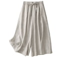thumbnail image 2 of Delayuji Womens Cotton Linen Pants Casual Elastic Waist Wide Leg Pants Loose Slimming Ankle Length Pants Summer Trendy, 2 of 5