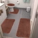 thumbnail image 1 of Juego de alfombras de baño. Fabricadas en felpa de terciopelo y espuma. Ultra absorbentes, lavables a máquina y antideslizantes para suelos de baño modernos (marrón)., 1 of 9