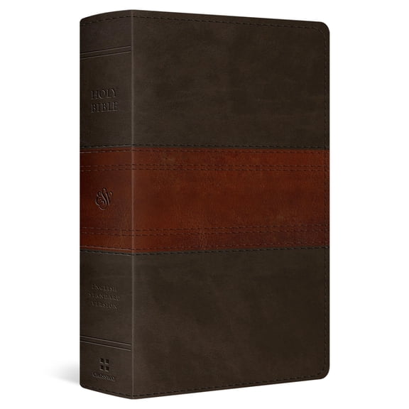 ESV Large Print Personal Size Bible, Red Letter, Thumb Indexed (Trutone, Forest/Tan, Trail Design), (Hardcover)