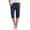 j-Blue268, variant on Women Pants Casual Solid Color Straight Leg Drawstring Linen Knee Length Pants With Pockets Ladies Comfortable Breathable Soft Daily Trousers,Blue,L