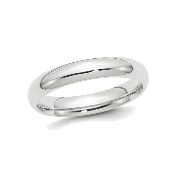 Gem & Harmony Ladies or Mens Platinum 4mm Comfort Fit Polished Wedding Band Ring for Women