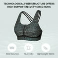 thumbnail image 4 of Yvette Women Strappy Zip Front Sports Bra High Impact Workout Bra for Running Spinning Dancing,Black,S+, 4 of 9