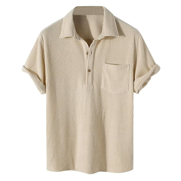 Ketyyh-chn99 Tshirts Shirts for Men 2024 Mens Shirts Pullover Crew Neck Relaxed Fit T-Shirt Beige,S