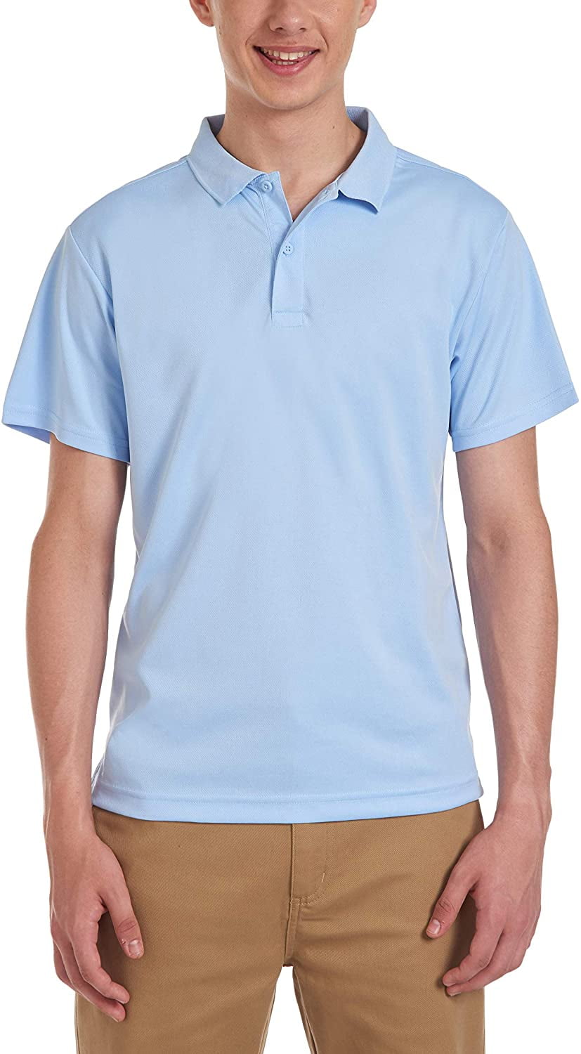 IZOD Uniform Men's Short Sleeve Performance Polo, Light Blue, XL (40/41