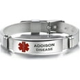 thumbnail image 1 of LAICAIW Red Medical Alert ID Bracelet for Women Mens Emergency First Aid Health Alert Laser Engraved Stainless Steel Adjustable PVC Band Bracelets for Elderly, 1 of 7