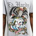 thumbnail image 7 of Ed Hardy Men's T-Shirt Rhinestone Battle Skull Short Sleeve Tee (Small, Heather Grey), 7 of 7