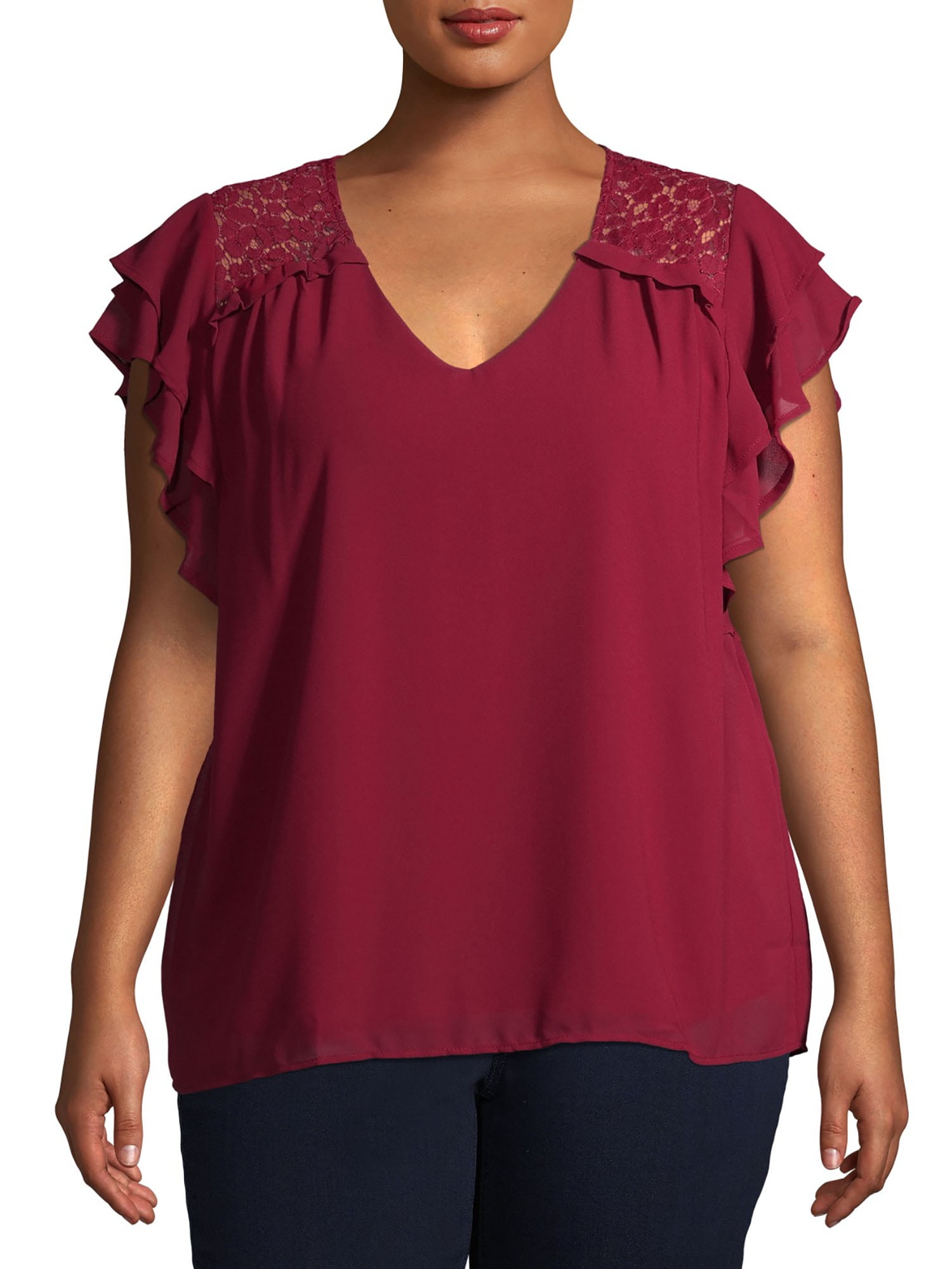 walmart ruffle sleeve top