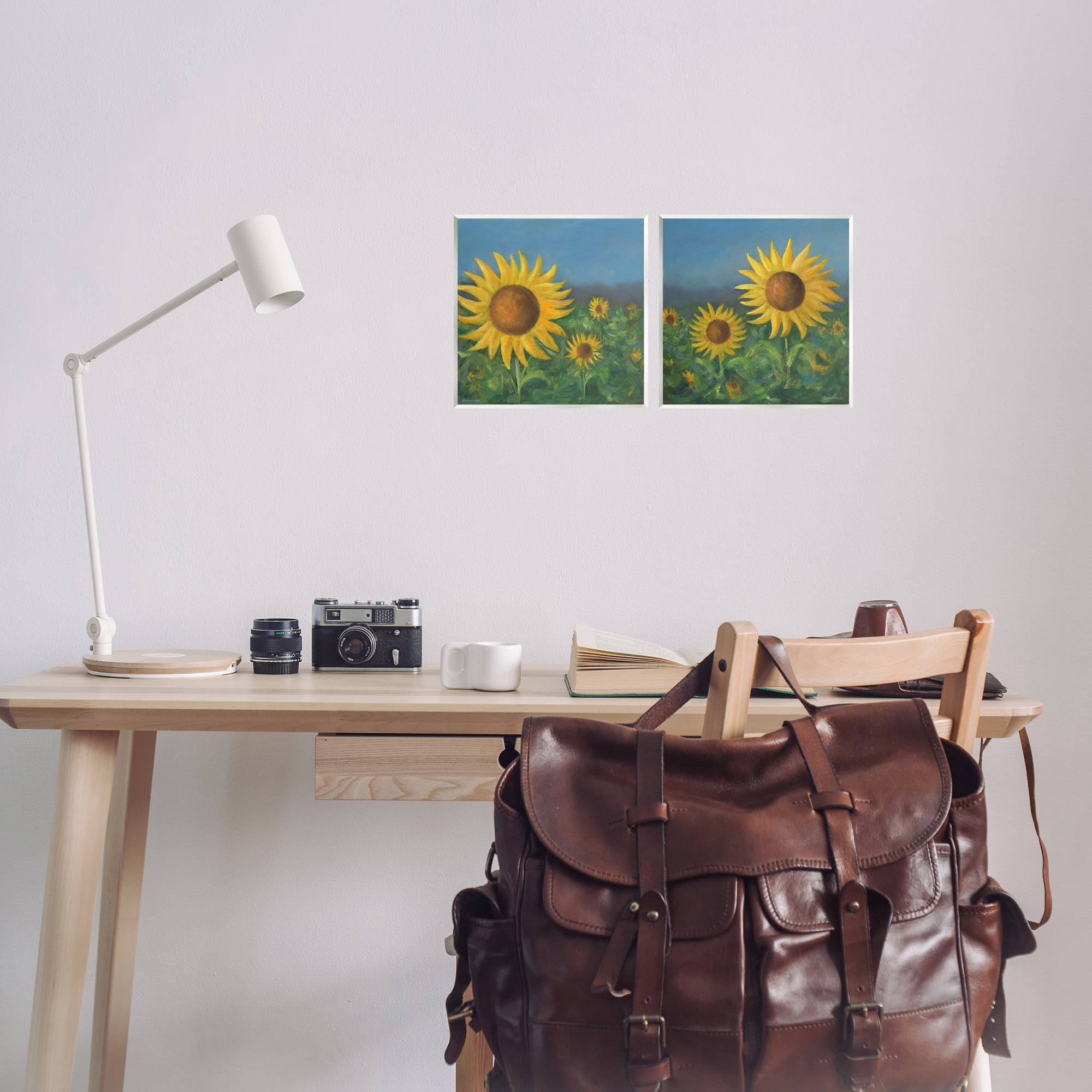 Stupell Industries Gorgeous Sunflower Field Plants & Flowers Painting Unframed Art Print Wall Art, 12 x 12, Set of 2