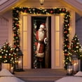 thumbnail image 5 of Sahpxhe Christmas Decorative Door Cover, Beautiful Durable Christmas Balls and Santa Claus Background Door Cover for Xmas Party Decorations 35.43x70.87 Inch Multicolor, 5 of 9