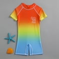 thumbnail image 3 of Boys Rash Guards Short Sleeve Hawaiian Print Boys One-Piece Swimsuit Sun Protection Bathing Suit for Boys 4-5 Years, 3 of 7