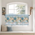 thumbnail image 2 of Blue Beach Coastal Tier Curtains 36 Inch Length, Nautical Shell Starfish Coral Summer Cafe Short Curtains for Bathroom Over Sink, Small Kitchen Curtain Light Filtering Drapes 2 Panels 27.5"Wx36"L, 2 of 8