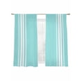 thumbnail image 7 of Farmhouse Teal Sheer Curtains 63 inches Long 2 Panels Set White Stripe Tiers Sheers Rod Pocket Small Window Short Curtains for Kitchen Cafe, Each 52" W x 63" L, 7 of 7
