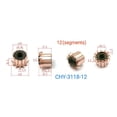 thumbnail image 4 of 5Pc 19X8.04X16.5(17.5) Mm 12P Teeth Copper Hook Type Electrical Motor Commutator, 4 of 6