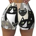 thumbnail image 2 of Haiem Colors Cats No Front Seam Biker Shorts for Women Yoga Workout Gym Bike Shorts with Tummy Control Moisture-Wicking-Medium, 2 of 9