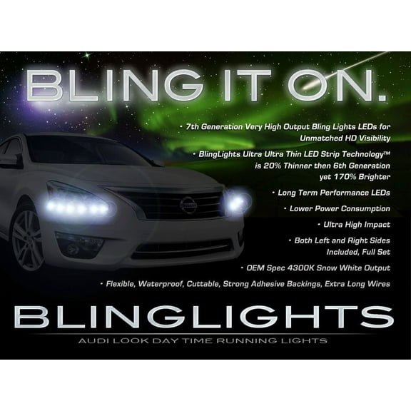 For 2013 2014 2015 Nissan Altima LED DRL Light Strips Kit Day Time Running Head Lamp Lighting