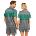 thumbnail image 5 of Men's Pajama Sets Button Up Pajamas for Women Matching Pj Set Women Plaid Button Down Soft Cooling Sleepwear with Pockets Women Men Short Sleeve Matching Pajamas Set for Couples Lounge 2Pcs, Green, L, 5 of 5