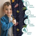 thumbnail image 3 of Blackout Kids Curtains,DarkBlue Dinosaurs in Space Pattern Childrens Insulated Curtains Set Of 2,Bedroom Essentials,Toddler Room Decor 42"x54", 3 of 5